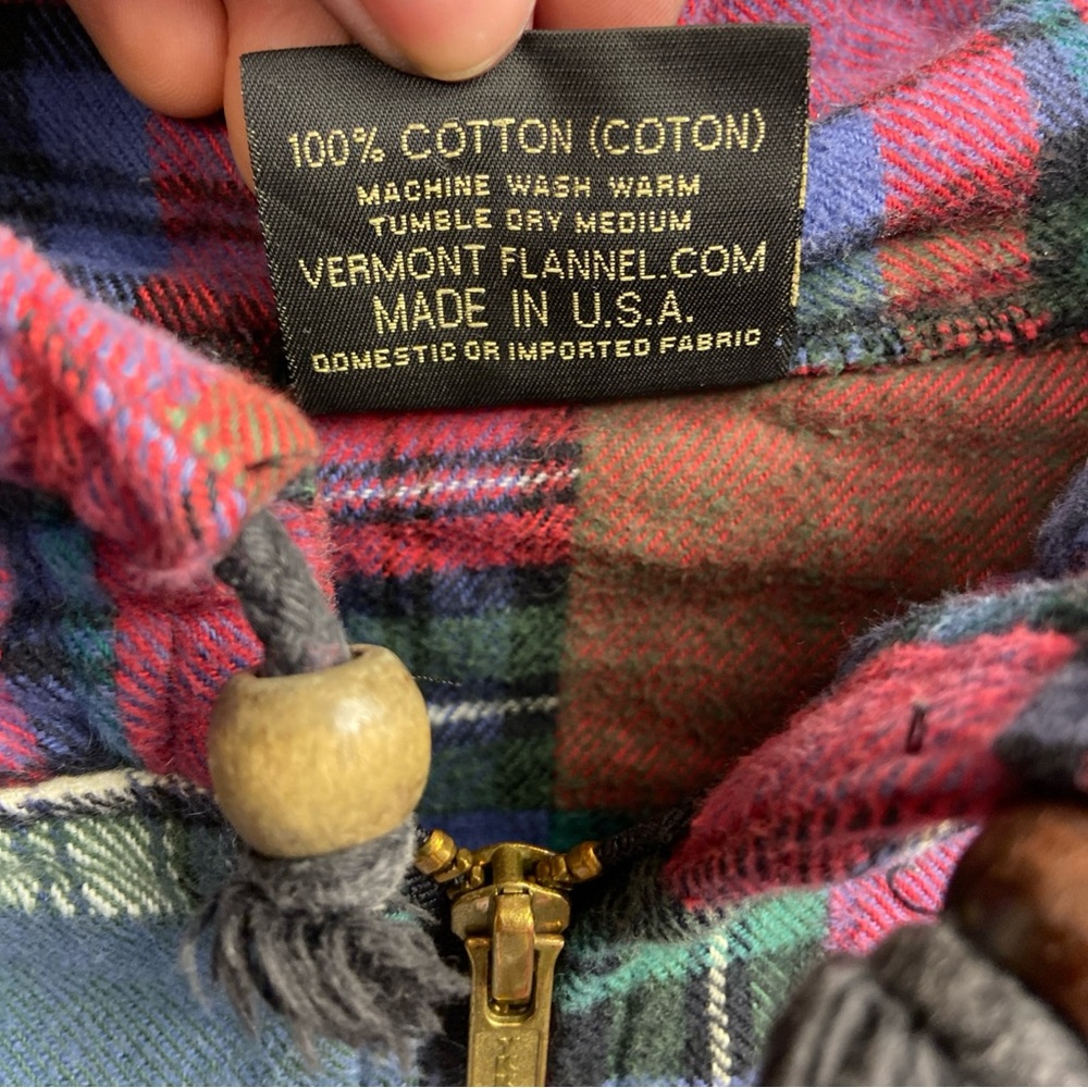 Vintage Vermont Flannel Co Jacket Full Zip Patchwork Granny Square Men’s Small - Picture 9 of 10